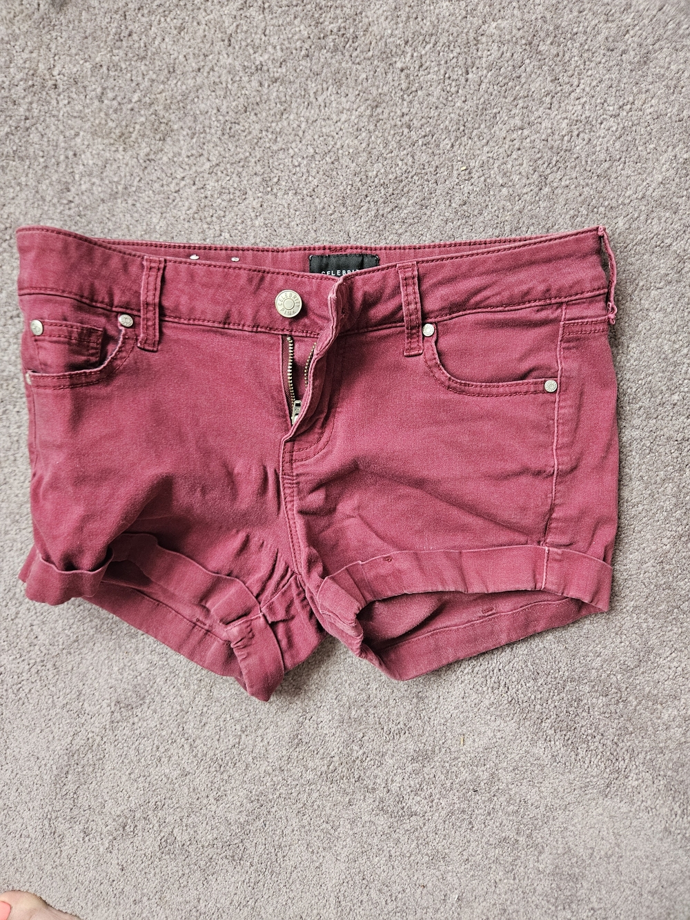 Celebrity Pink Women's Cuffed Jean Shorts in Wine